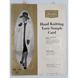 Vintage Sears Hand Knitting Yarn Sample Card Catalog